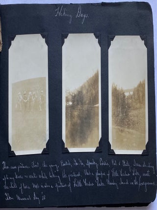 1920s WELL ANNOTATED PHOTO ALBUM MEN HIKING in WISCONSIN CHICAGO