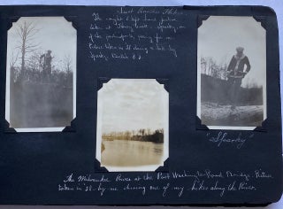 1920s WELL ANNOTATED PHOTO ALBUM MEN HIKING in WISCONSIN CHICAGO