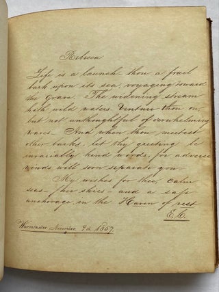 1850s FRIENDSHIP ALBUM - HANDWRITTEN NOTES to REBECCA PARRY - PENNSYLVANIA