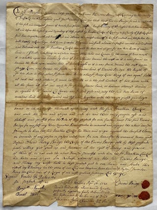 Item #629 1720 MASSACHUSETTS COLONIAL DOCUMENT with WAX SEALS