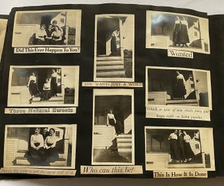 1910s WHIMSICAL PHOTO ALBUM AMUSINGLY CAPTIONED - WWI - FAMILY and FRIENDS 700 PICS