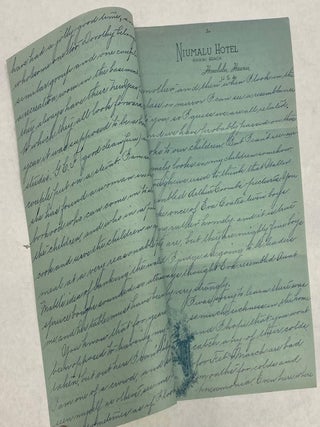 1939 HANDWRITTEN LETTERS FROM NIUMALU HOTEL, HAWAII - LOCAL DESCRIPTIONS