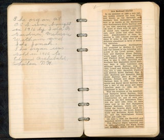 Item #686 MERRIMAC, ESSEX COUNTY, MA c. 1940 HANDWRITTEN NOTEBOOK SCRAPBOOK