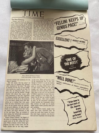FEDERICO FELLINI - THE YOUNG AND THE PASSIONATE (VITELLONI) 1953 MOVIE PROMOTIONAL MATERIALS