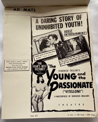 FEDERICO FELLINI - THE YOUNG AND THE PASSIONATE (VITELLONI) 1953 MOVIE PROMOTIONAL MATERIALS