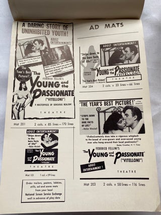 FEDERICO FELLINI - THE YOUNG AND THE PASSIONATE (VITELLONI) 1953 MOVIE PROMOTIONAL MATERIALS