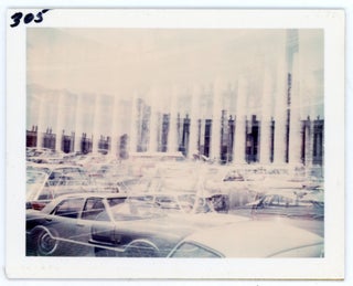 Item #77 VINTAGE COLOR DOUBLE EXPOSURE POLAROID A SEA OF CARS