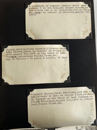 METICULOUSLY ANNOTATED PHOTO ALBUMS POCONO PINES PA 1943-1949