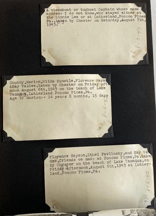METICULOUSLY ANNOTATED PHOTO ALBUMS POCONO PINES PA 1943-1949