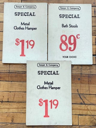 SEEGER & CO HARDWARE, FREDERICK MD VINTAGE DISPLAY SIGNS c. 1930