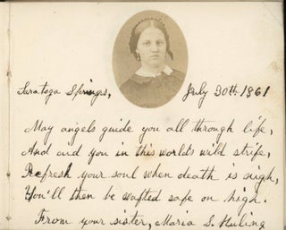 CIVIL WAR ERA AUTOGRAPH MEMORY BOOK - HULING FAMILY, SARATOGA SPRINGS NY