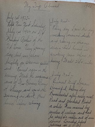 1922 PHOTO ALBUM w/ HANDWRITTEN DIARY - TRAVEL TO EUROPE