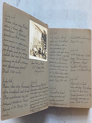 1922 PHOTO ALBUM w/ HANDWRITTEN DIARY - TRAVEL TO EUROPE