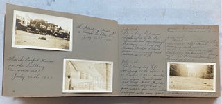 1922 PHOTO ALBUM w/ HANDWRITTEN DIARY - TRAVEL TO EUROPE