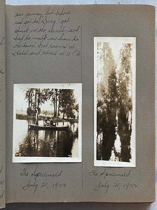 1922 PHOTO ALBUM w/ HANDWRITTEN DIARY - TRAVEL TO EUROPE