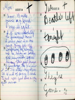 Item #881 1964 TEENAGE GIRL BEATLES FAN HANDWRITTEN DIARY