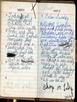 1964 TEENAGE GIRL BEATLES FAN HANDWRITTEN DIARY