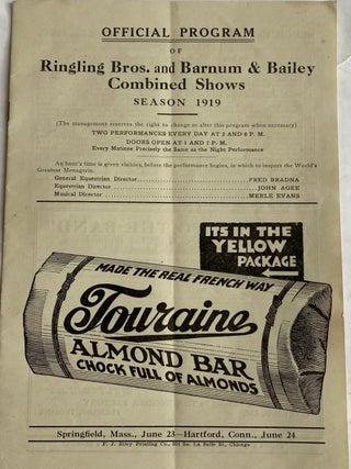1919 CIRCUS COLOSSAL - RINGLING BROS BARNUM BAILEY ITEMS