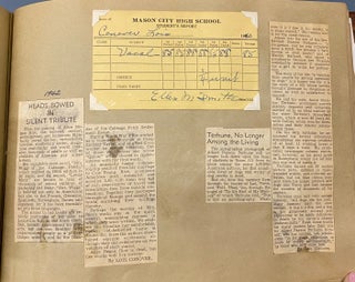 IOWA TEENAGE GIRL LOVE SPORTS & WRITING OBITUARIES SCRAPBOOK PHOTO ALBUM 1938-1944 ish