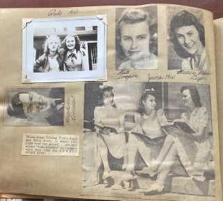 IOWA TEENAGE GIRL LOVE SPORTS & WRITING OBITUARIES SCRAPBOOK PHOTO ALBUM 1938-1944 ish