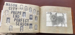IOWA TEENAGE GIRL LOVE SPORTS & WRITING OBITUARIES SCRAPBOOK PHOTO ALBUM 1938-1944 ish