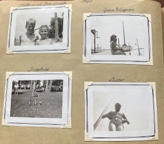 IOWA TEENAGE GIRL LOVE SPORTS & WRITING OBITUARIES SCRAPBOOK PHOTO ALBUM 1938-1944 ish