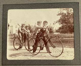 PLYMOUTH WISCONSIN & CHICAGO PHOTO ALBUM EARLY 1900s. BICYCLE TEAM, CIRCUS +