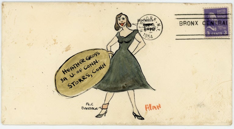 Item #947 1950s MAIL ART from a LOVE STRUCK MAN TO HIS GIRLFRIEND NYC to CT