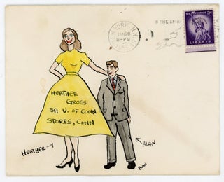 1950s MAIL ART from a LOVE STRUCK MAN TO HIS GIRLFRIEND NYC to CT