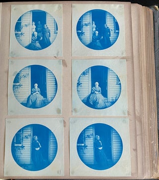 Item #976 c. 1890 CYANOTYPE PHOTO ALBUM - CHICAGO & ELMHURST IL - NEW LEBANON NY SHAKER...