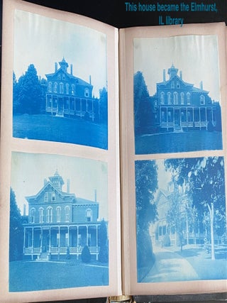 c. 1890 CYANOTYPE PHOTO ALBUM - CHICAGO & ELMHURST IL - NEW LEBANON NY SHAKER COMMUNITY