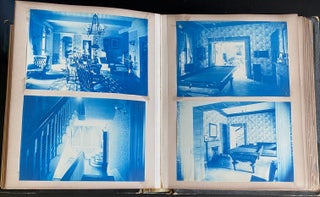 c. 1890 CYANOTYPE PHOTO ALBUM - CHICAGO & ELMHURST IL - NEW LEBANON NY SHAKER COMMUNITY