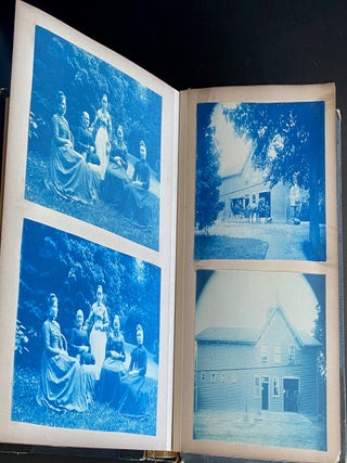 c. 1890 CYANOTYPE PHOTO ALBUM - CHICAGO & ELMHURST IL - NEW LEBANON NY SHAKER COMMUNITY