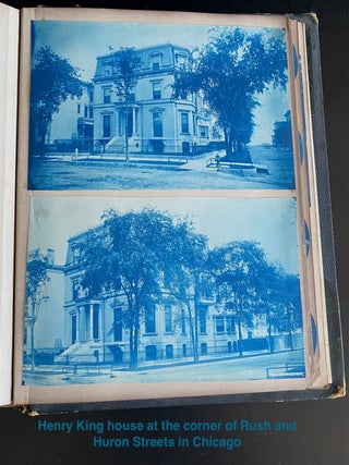 c. 1890 CYANOTYPE PHOTO ALBUM - CHICAGO & ELMHURST IL - NEW LEBANON NY SHAKER COMMUNITY