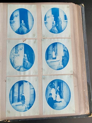 c. 1890 CYANOTYPE PHOTO ALBUM - CHICAGO & ELMHURST IL - NEW LEBANON NY SHAKER COMMUNITY