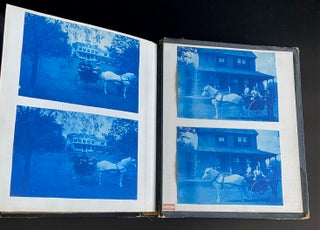 c. 1890 CYANOTYPE PHOTO ALBUM - CHICAGO & ELMHURST IL - NEW LEBANON NY SHAKER COMMUNITY