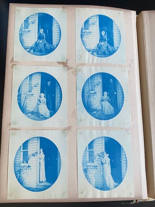 c. 1890 CYANOTYPE PHOTO ALBUM - CHICAGO & ELMHURST IL - NEW LEBANON NY SHAKER COMMUNITY
