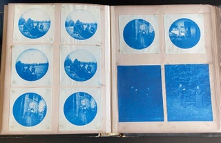 c. 1890 CYANOTYPE PHOTO ALBUM - CHICAGO & ELMHURST IL - NEW LEBANON NY SHAKER COMMUNITY