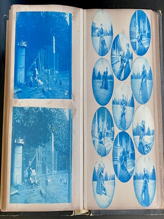 c. 1890 CYANOTYPE PHOTO ALBUM - CHICAGO & ELMHURST IL - NEW LEBANON NY SHAKER COMMUNITY