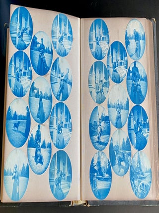 c. 1890 CYANOTYPE PHOTO ALBUM - CHICAGO & ELMHURST IL - NEW LEBANON NY SHAKER COMMUNITY