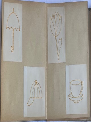 KINDERGARTEN ART - 3 SCRAPBOOKS 1911-1913, ONE STUDENT - KATHARINE G. STANFORD - OVER 170 SAMPLES