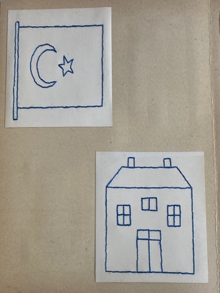 KINDERGARTEN ART - 3 SCRAPBOOKS 1911-1913, ONE STUDENT - KATHARINE G. STANFORD - OVER 170 SAMPLES