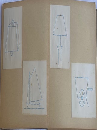 KINDERGARTEN ART - 3 SCRAPBOOKS 1911-1913, ONE STUDENT - KATHARINE G. STANFORD - OVER 170 SAMPLES