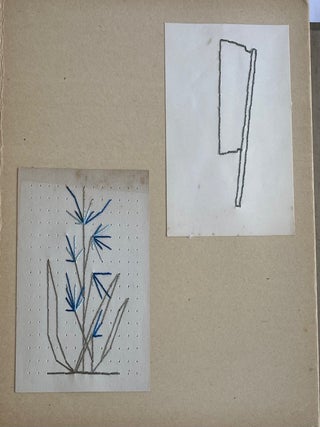 KINDERGARTEN ART - 3 SCRAPBOOKS 1911-1913, ONE STUDENT - KATHARINE G. STANFORD - OVER 170 SAMPLES